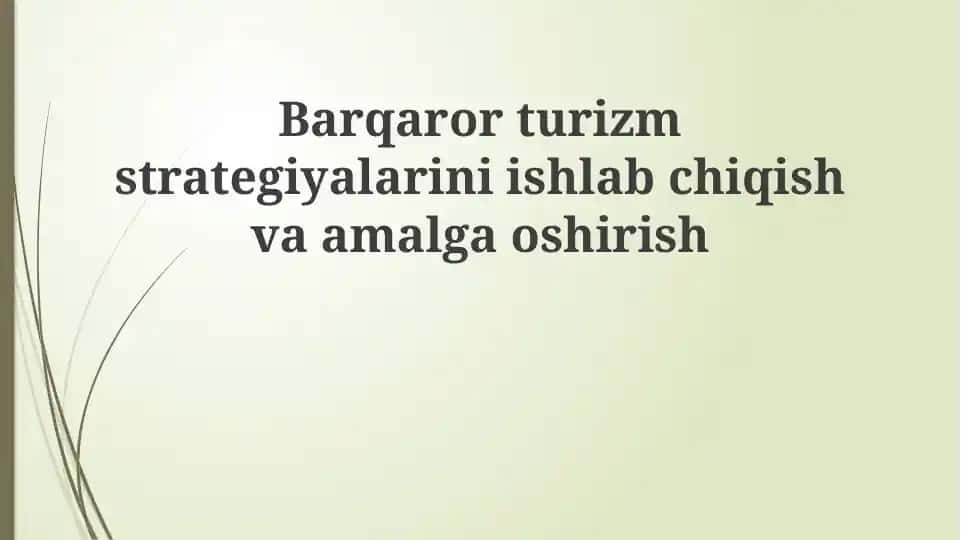 Barqaror turizm strategiyalari