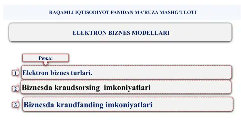 Elektron biznes modellari