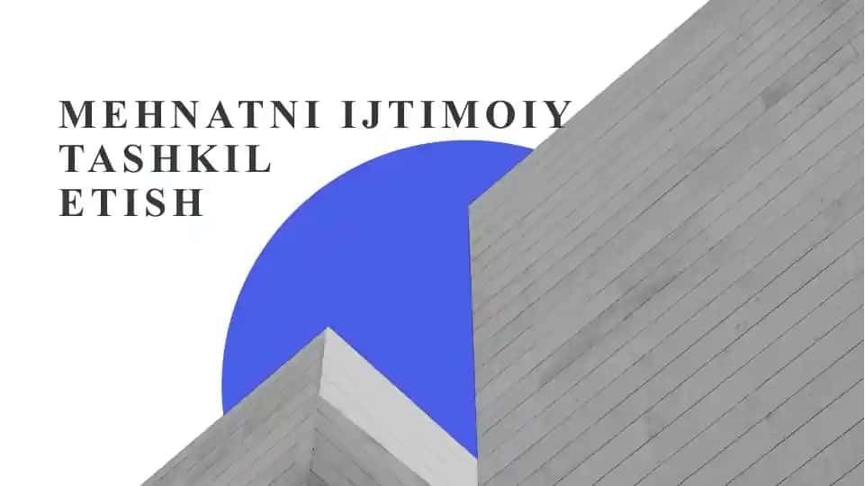 Mehnatni ijtimoiy tashkil etish