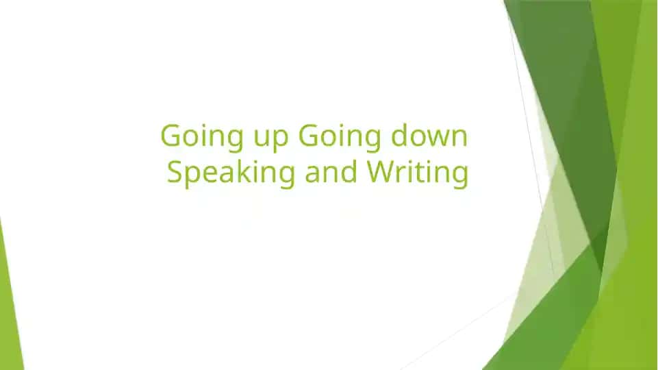 Speaking and Writing