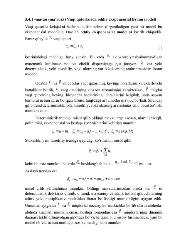 Eksponensial Braun modeli
