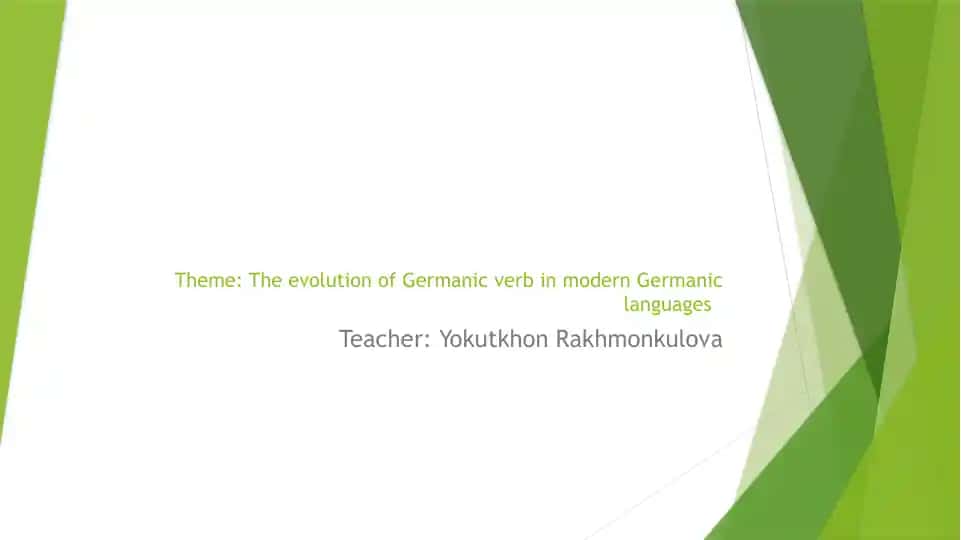 The evolution of Germanic verb in modern Germanic languages