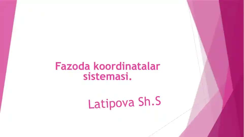 Fazoda koordinatalar sistemasi