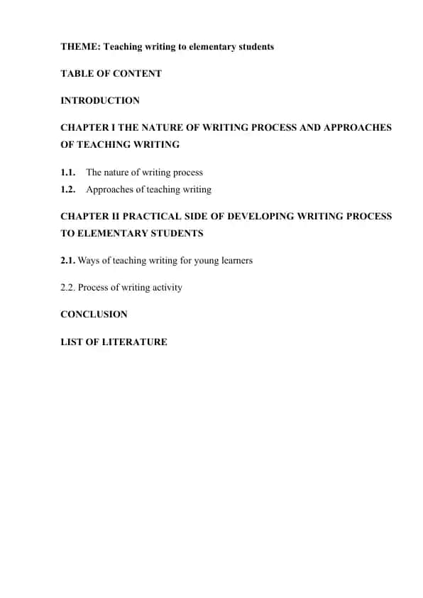 Teaching writing to elementary students
