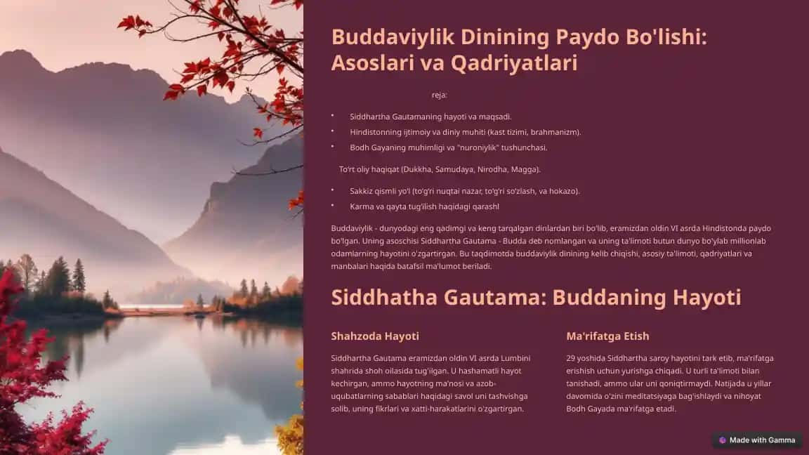 Buddaviylik Dinining Paydo Bo'lishi: Asoslari va Qadriyatlari