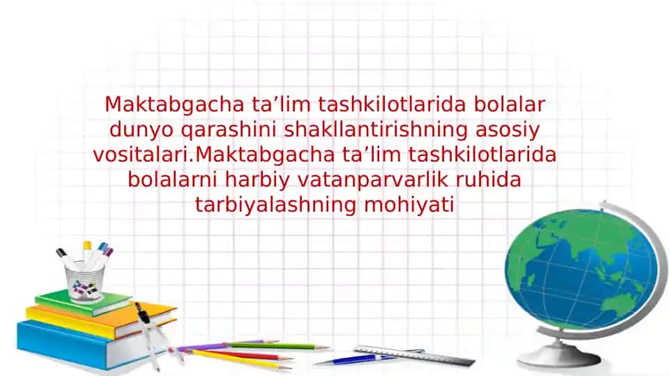 Maktabgacha taʼlim tashkilotlari