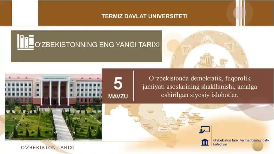O'zbekistonda demokratik jamiyatning yuzaga kelishi