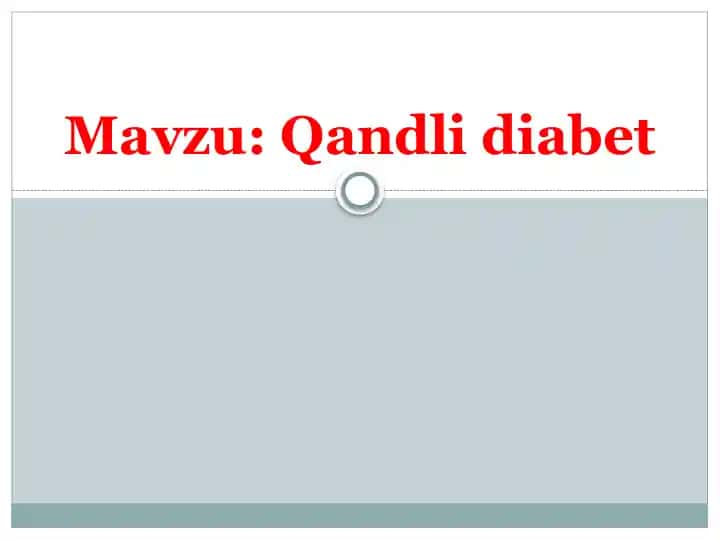 Qandli diabet