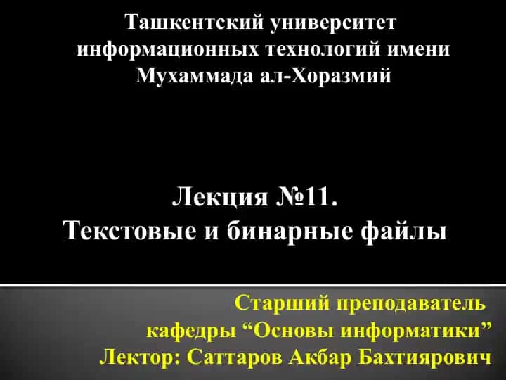 Текстовые и бинарные файлы