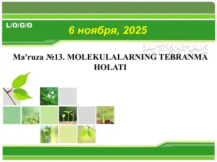 MOLEKULALARNING TEBRANMA HOLATI