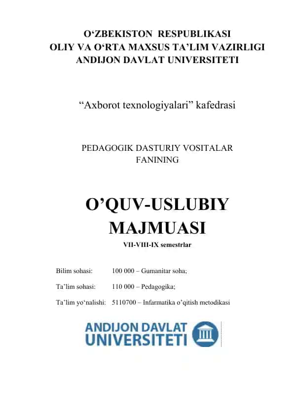O‘quv-uslubiy majmua