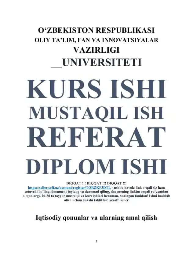 Iqtisodiy qonunlar va ularning amal qilish mexanizmi