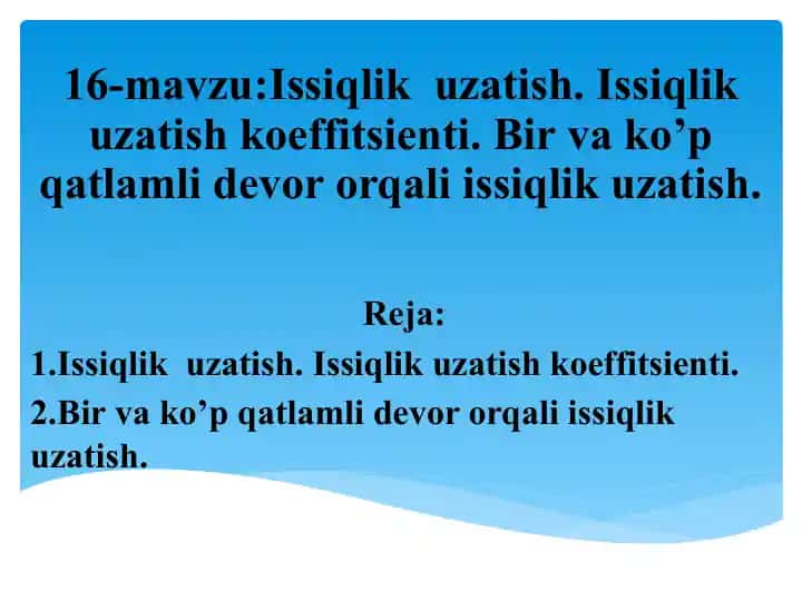 Issiqlik uzatish