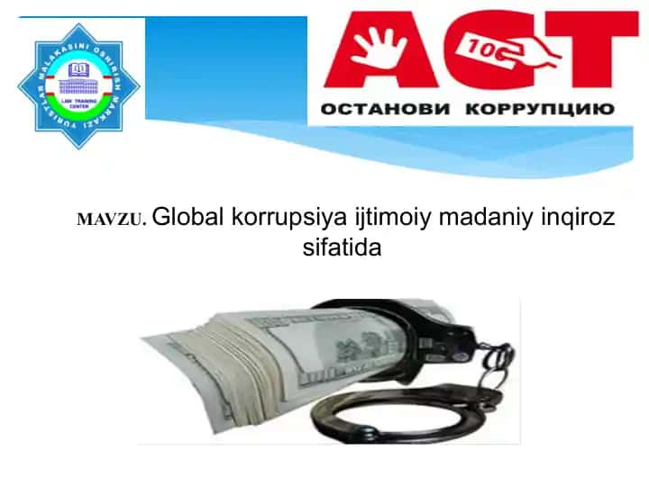 Globalkorrupsiya ijtimoiy madaniy inqiroz sifatida