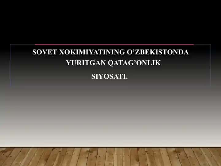 Sovet Xokimiyatining O’zbekistonda Yuritgan Qatag’onlik Siyosati