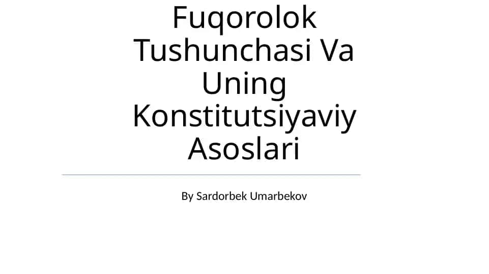 Fuqorolok Tushunchasi Va Uning Konstitutsiyaviy Asoslari