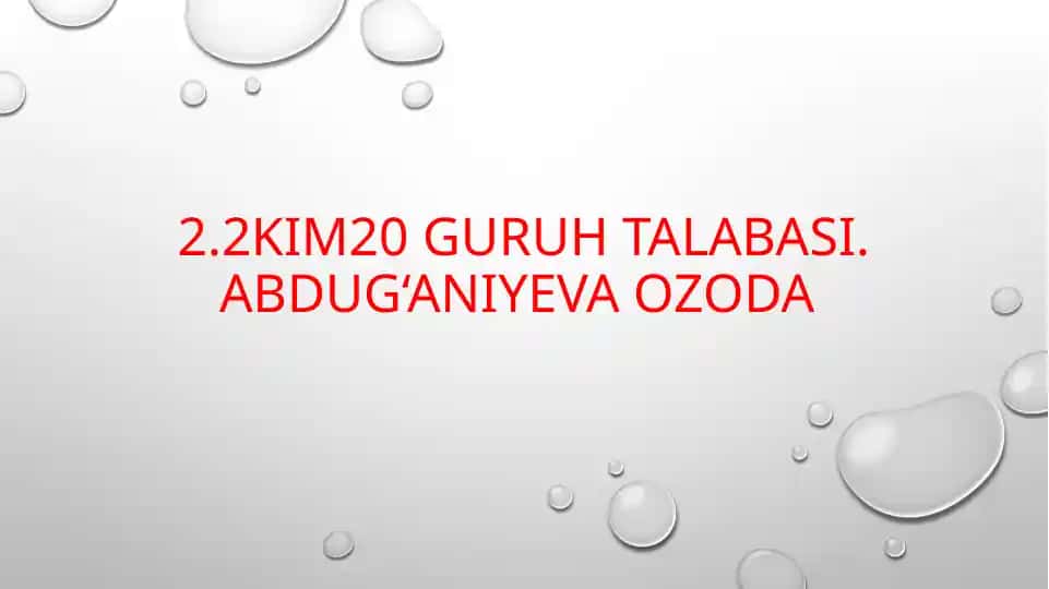 Metallarning Umumiy Xossalari