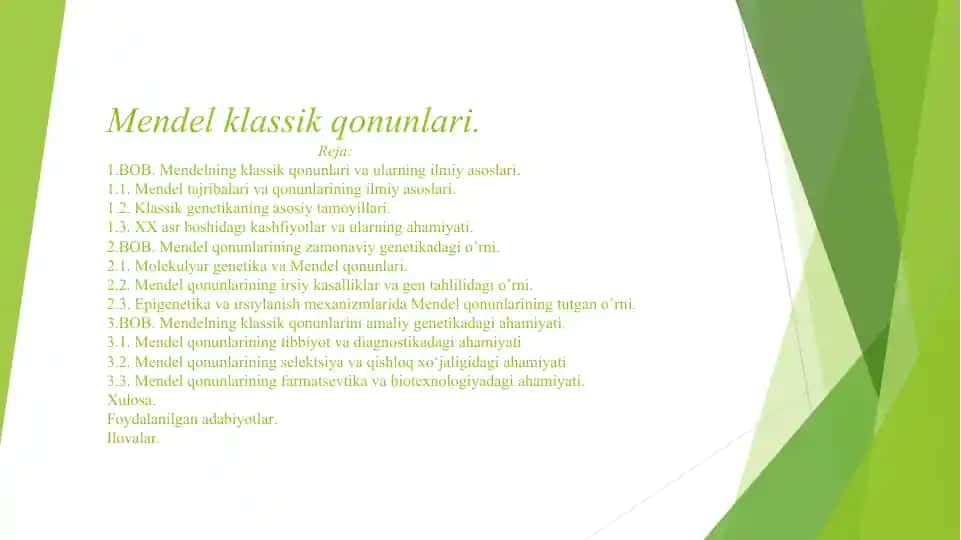Mendel qonunlarining amaliyotdagi ahamiyati