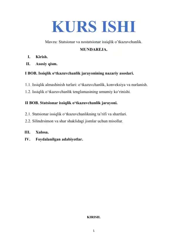 Issiqlik o‘tkazuvchanlik