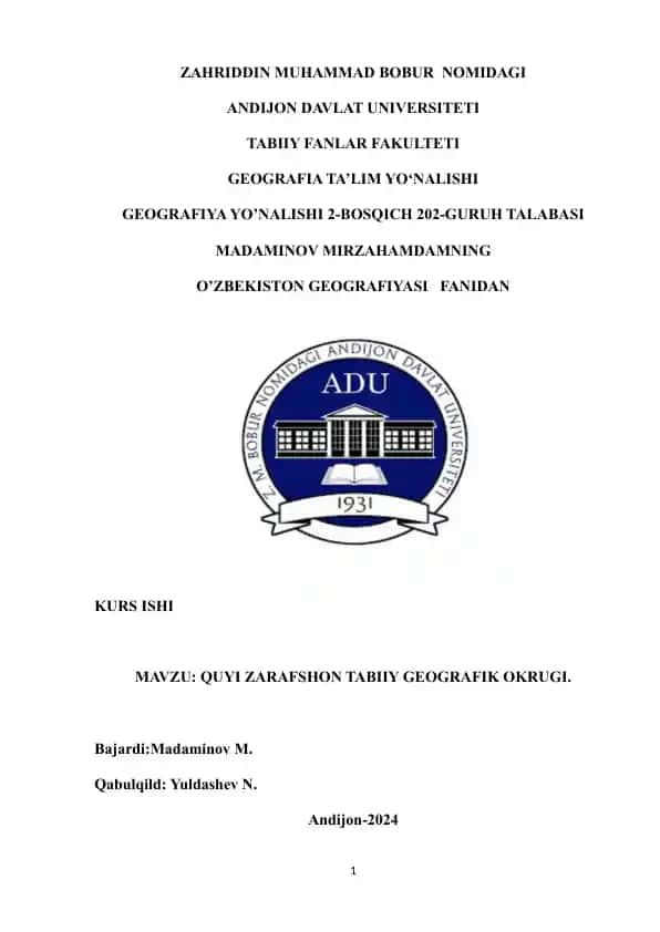 Quyi Zarafshon Tabiiy Geografik Okrugi