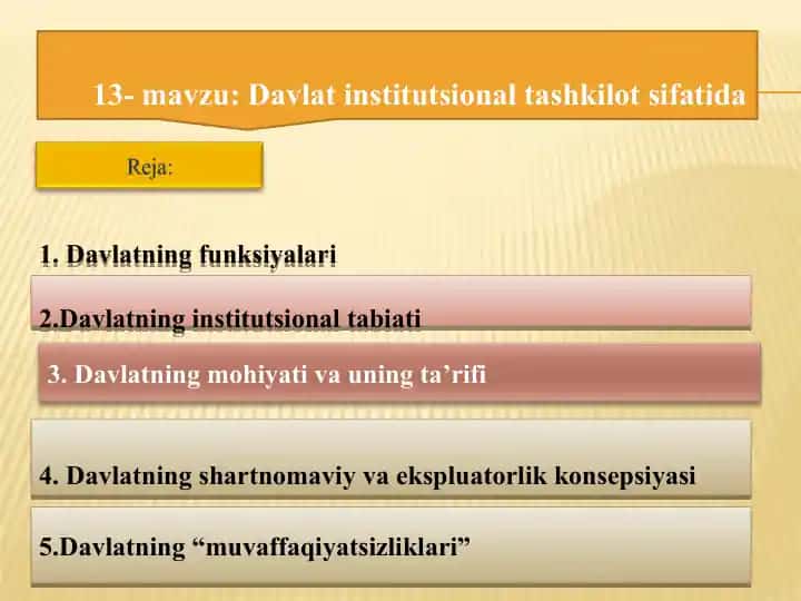 Davlat institutsional tashkilot sifatida