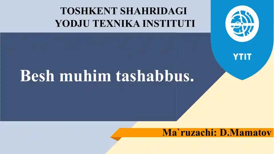 Besh muhim tashabbus
