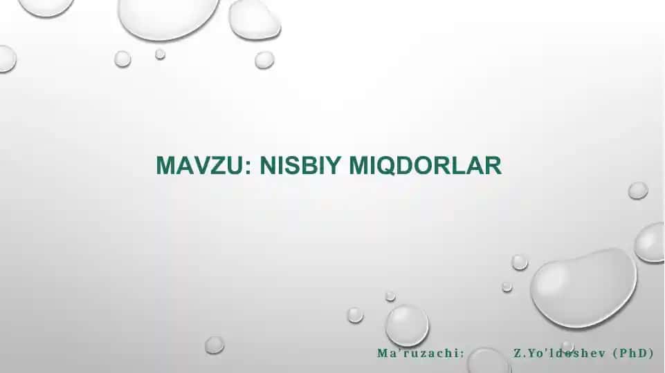Nisbiy miqdorlar