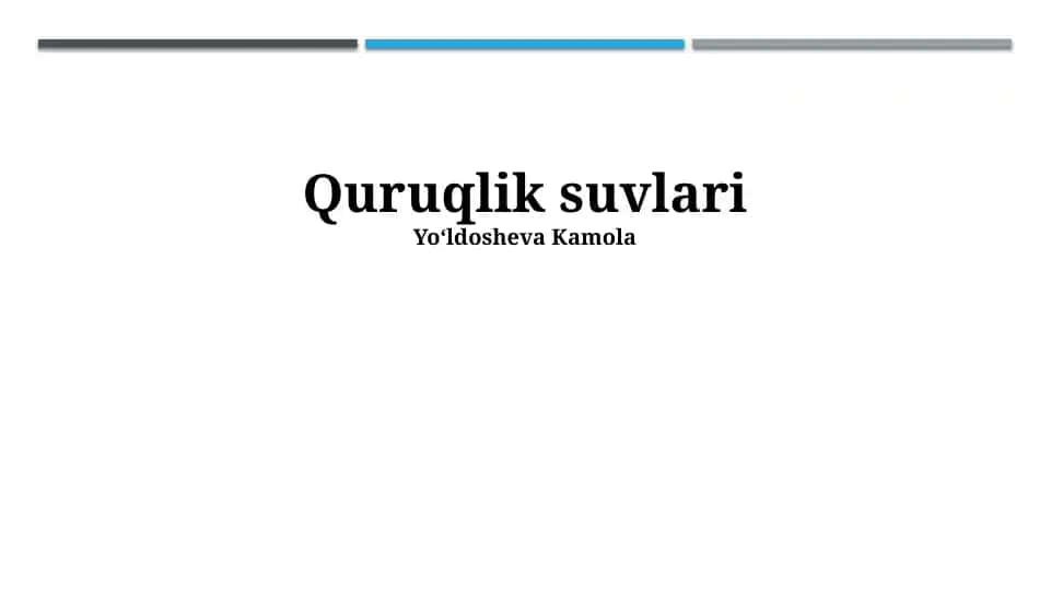 Quruqlik suvlari