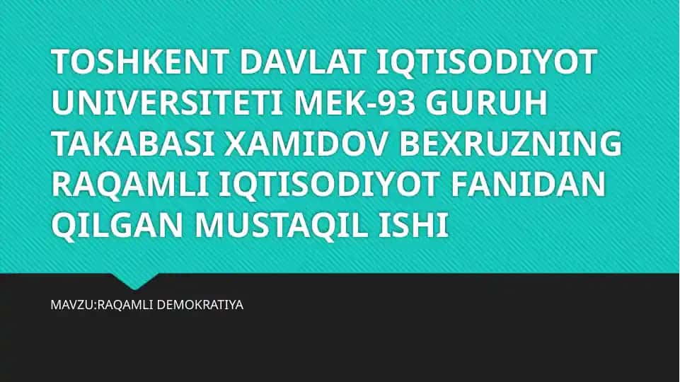 Raqamli Demokratiya