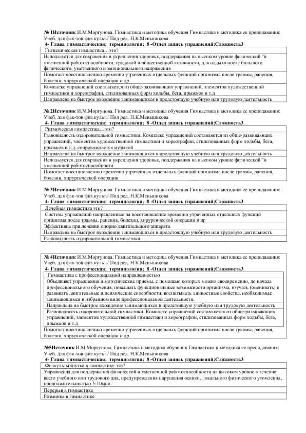 Гимнастика и методика обучения