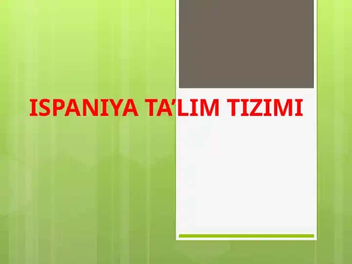 Ispaniya ta'lim tizimi