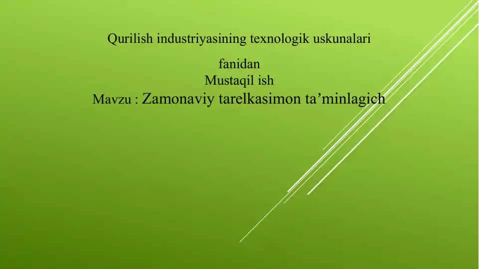 Zamonaviy tarelkasimon taʼminlagich