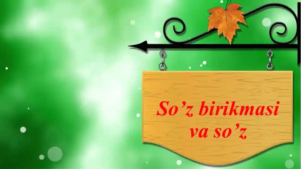 So’z birikmasi va so’z