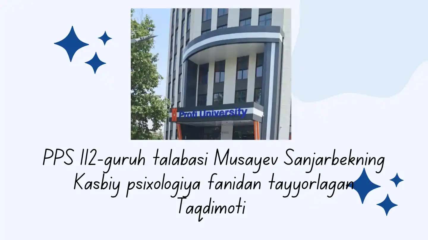 Kasbiy psixologiya fanidan taqdimot