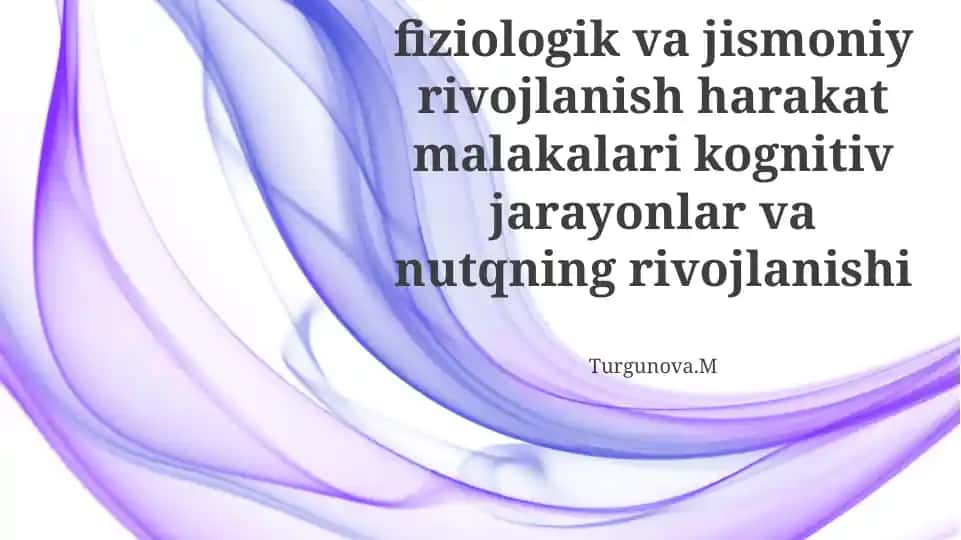 Harakatlanish malakalarini rivojlantirish
