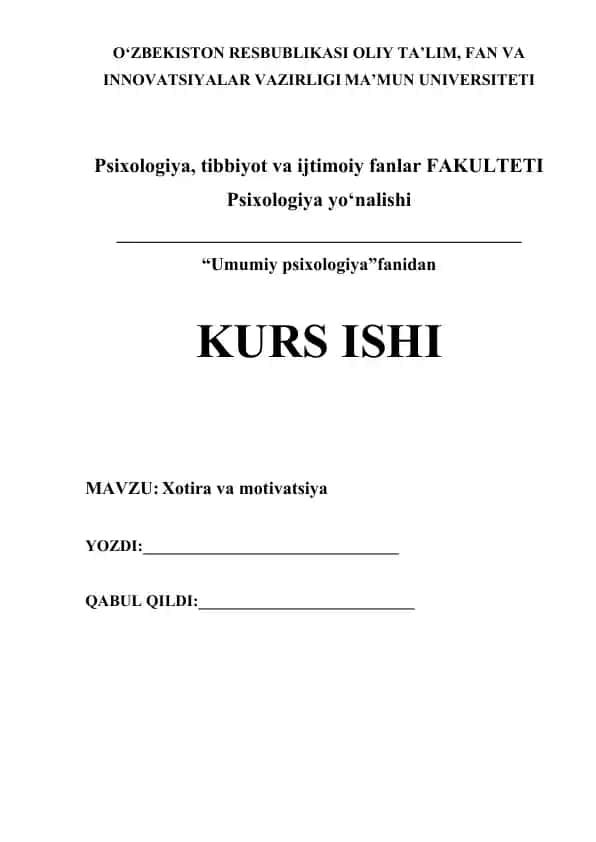 Xotira va motivatsiya