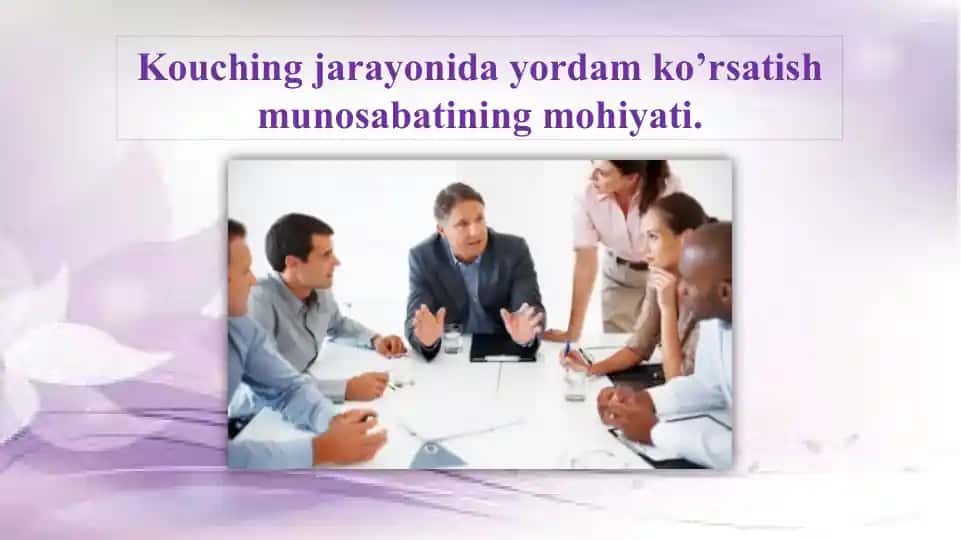 Kouching jarayonida yordam ko’rsatish munosabatining mohiyati