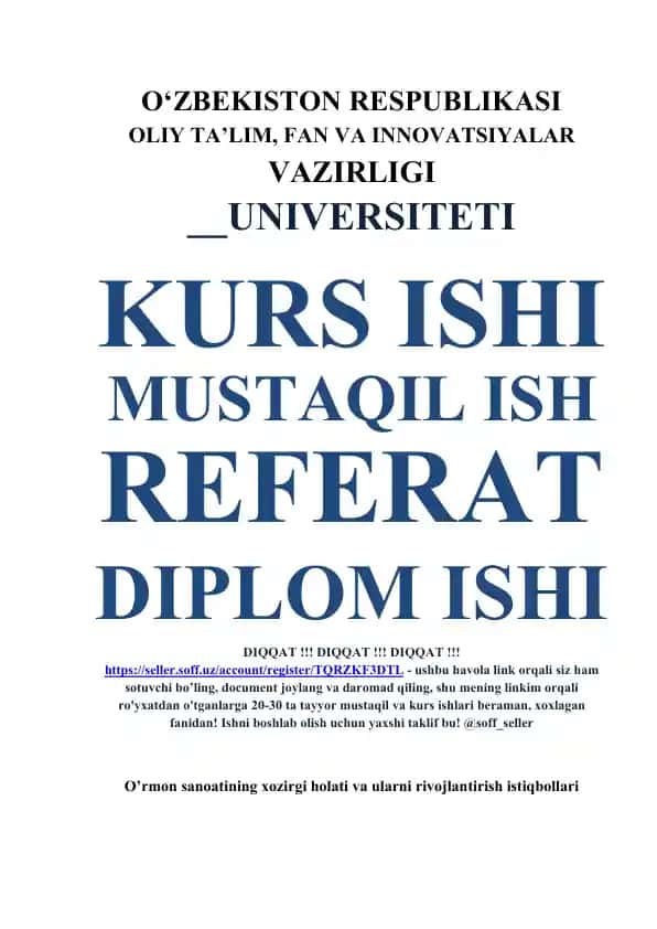 O'rmon sanoati mahsulotlari
