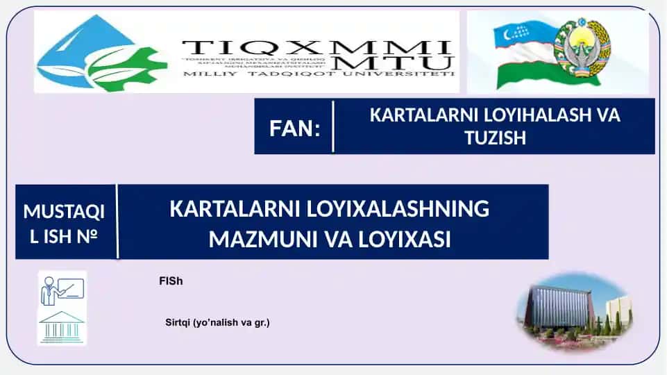 KARTALARNI LOYIHALASH VA TUZISH