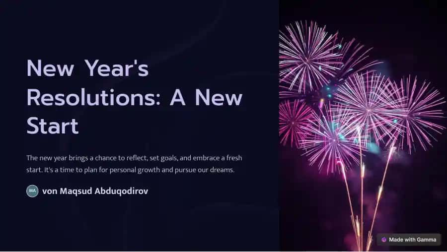 New Year's Resolutions: A New Start