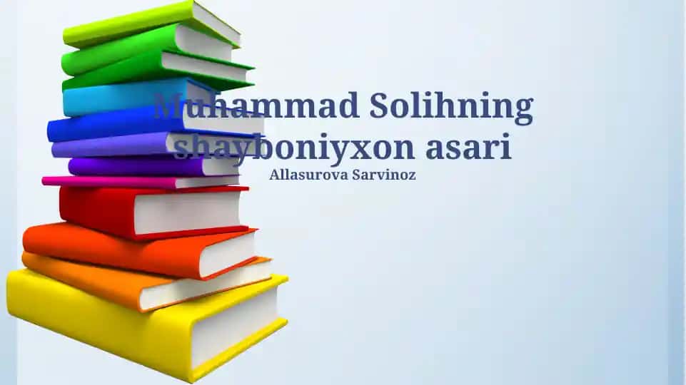 Muhammad Solihning “Shayboniyxon” asari taqdimoti