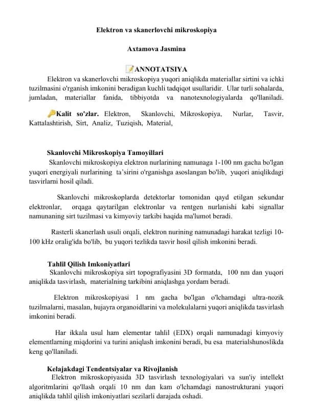 Skanlovchi Mikroskopiya