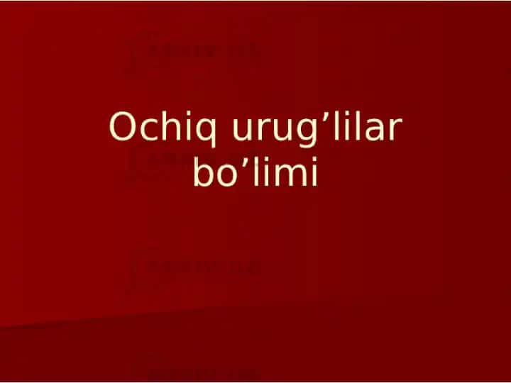Ochig urug’lilar
