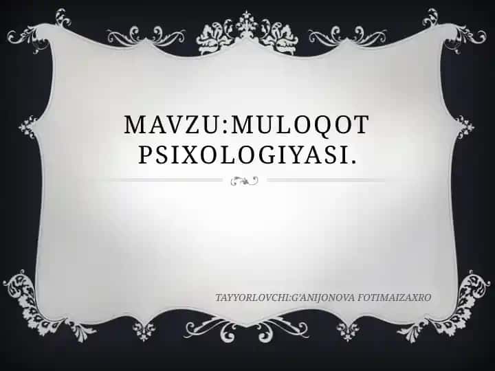 Muloqot Psixologiyasi