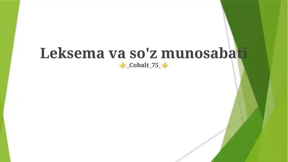 Leksema va so'z munosabati