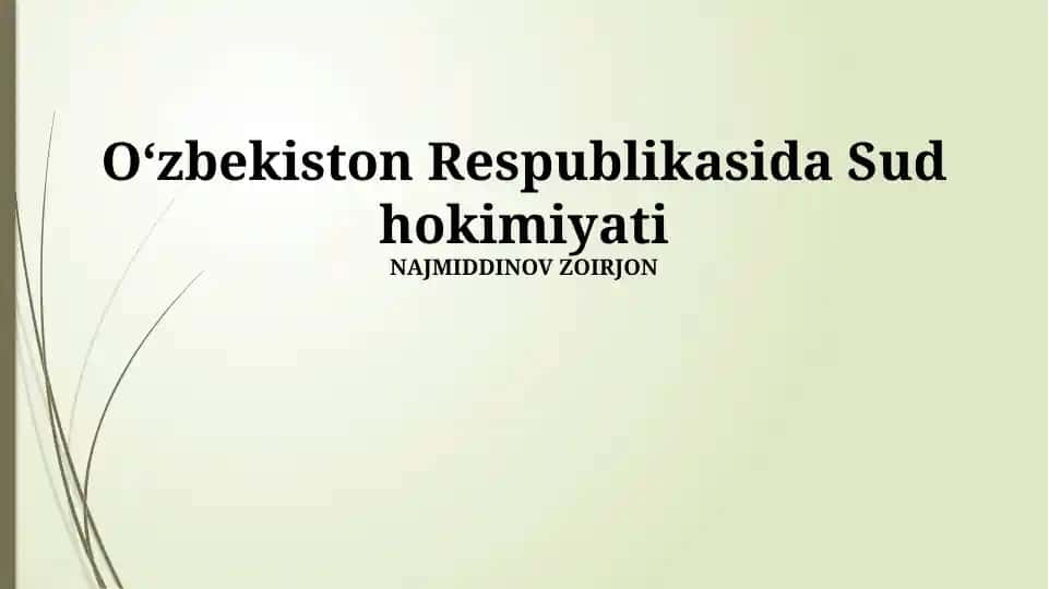 Oʻzbekiston Respublikasida Sud hokimiyati