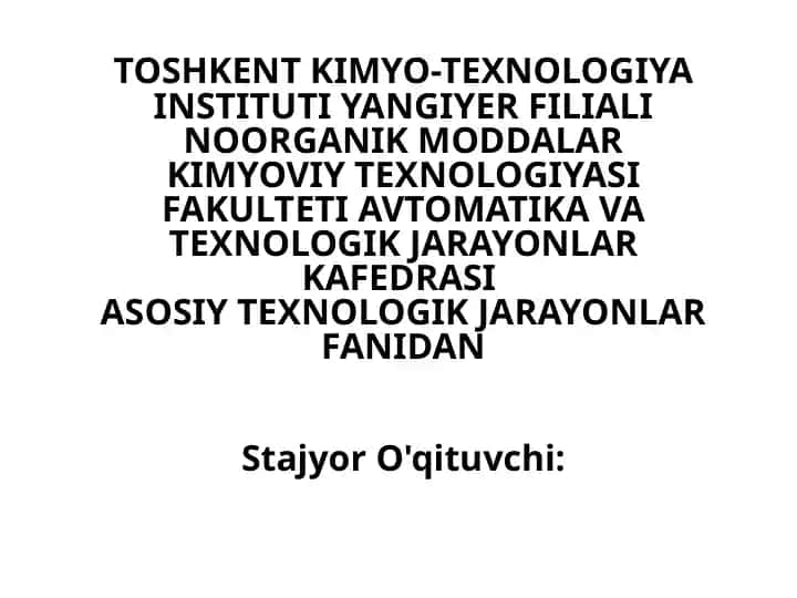 ION ALMASHTIALMASHTIRISH JARAYONI DISODISORBSIYA