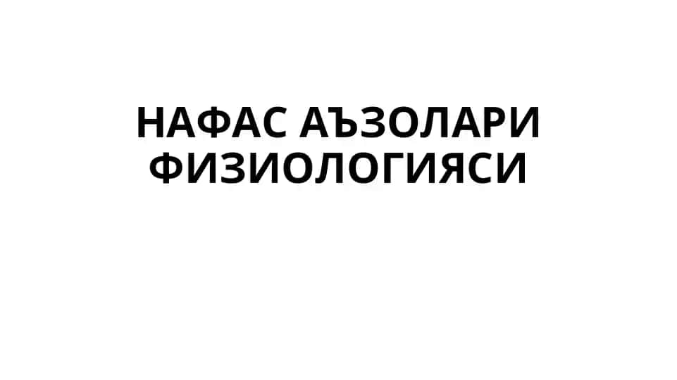 НАФАС АЪЗОЛАРИ ФИЗИОЛОГИЯСИ