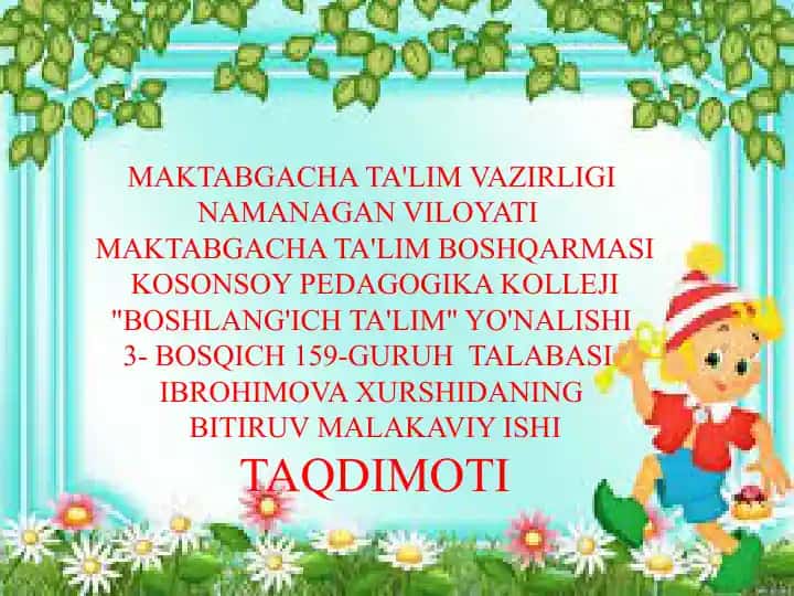 Savod o’rgatish metodikasi