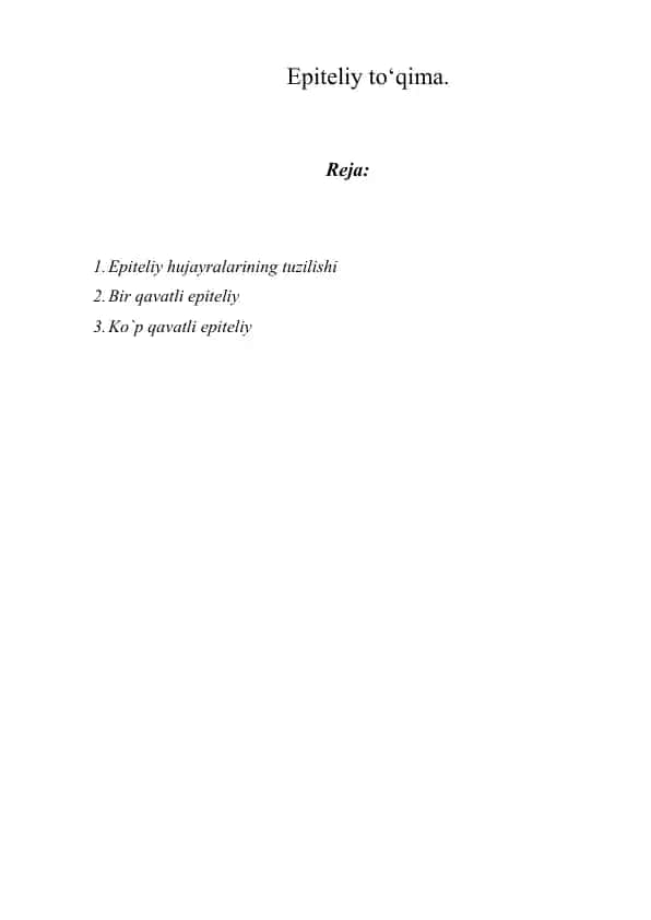 Epiteliy to‘qima